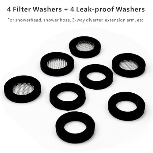 4 Pack 3 4" Shower Head Filter Gasket + 4 Pack Rubber Washer