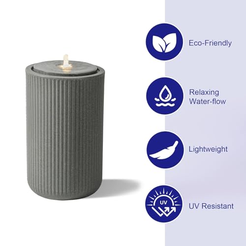 23.22” H Outdoor Water Fountain Made with Eco