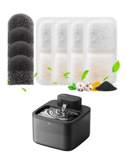 4 Replacement Filters & Sponges for Cat Water Fountain PW13 PW14