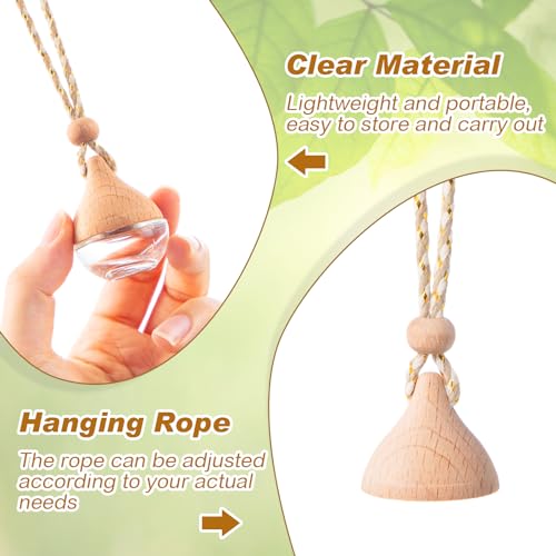 50 Pcs Hanging Car Air Freshener Car Diffuser Bottles Empty Glass Perfume Bottle Freshener Diffuser Bottle Pendant for Essential Oil Fragrance Aromatherapy Ornament (50 Count)