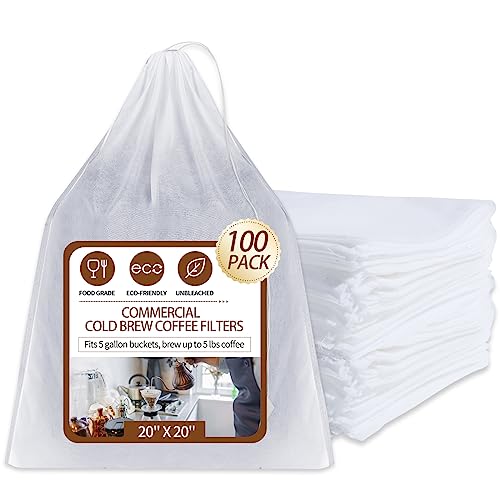 100Pcs Commercial Cold Brew Coffee Filters for 5 Gallon Buckets