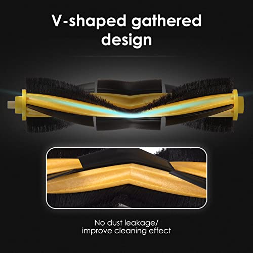 4 Pieces) N10 Roller Brushes Main Brush Replacement Parts for Ecovacs DEEBOT OZMO N10 N10 Plus 920 950 T8 AIVI Max T9 T5 N5 N7 N8+ N8 Pro DX55 DX93 DJ65 Robot Vacuum (4 Count)