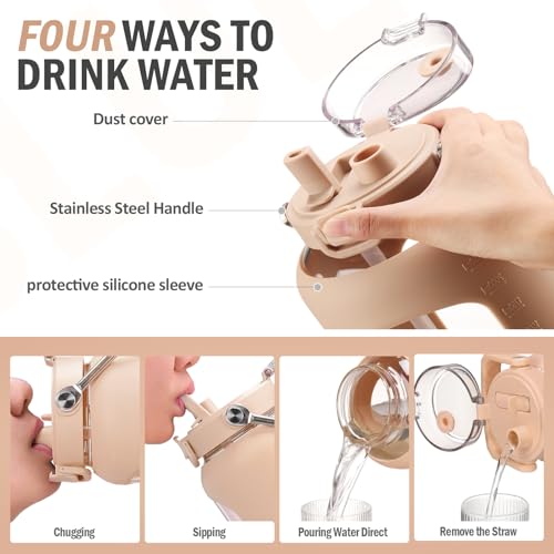 100 oz Glass Water Bottle with Straw