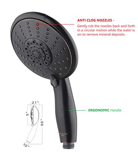 Anti Clog High Pressure Large Oil Rubbed Bronze Dual Shower Head 5