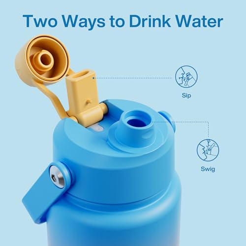 Insulated Water Bottle with Straw Stainless Steel Water Bottle
