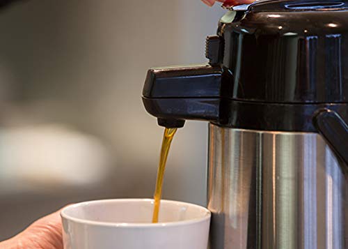 Service Ideas ECAL30S Eco-Air Airpot with Lever Lid, Insulated Beverage Dispenser, Thermal Coffee Carafe 3.0 L, Glass Lined