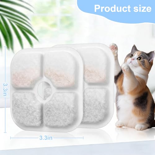 12+2 Pack Cat Water Fountain Filter Replacement Compatible with Catit Pixi (12 Count)