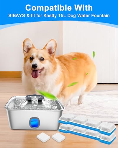 12 Set Dog Water Fountain Filter Fit for SIBAYS Dog Fountain 15L (36 Count)
