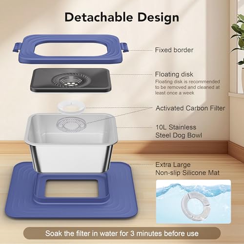 10L Stainless Steel Dog Water Bowl