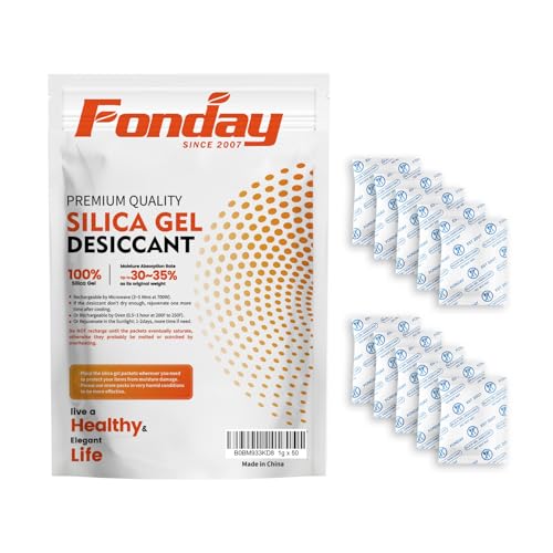 1 Gram 50 Packets Fonday Food Grade Silica Gel Desiccant Packs (50 Count)