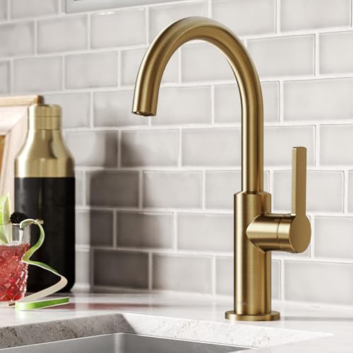 Oletto Single Handle Kitchen Bar Faucet in Brushed Brass
