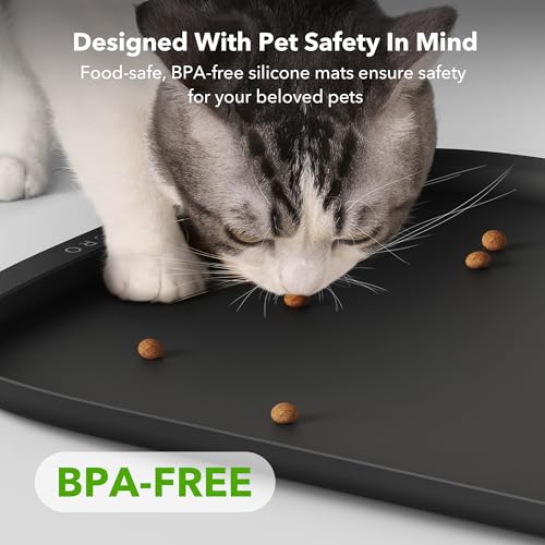 Dog Food Mat Keep Floors Clean Under Food & Water Bowls