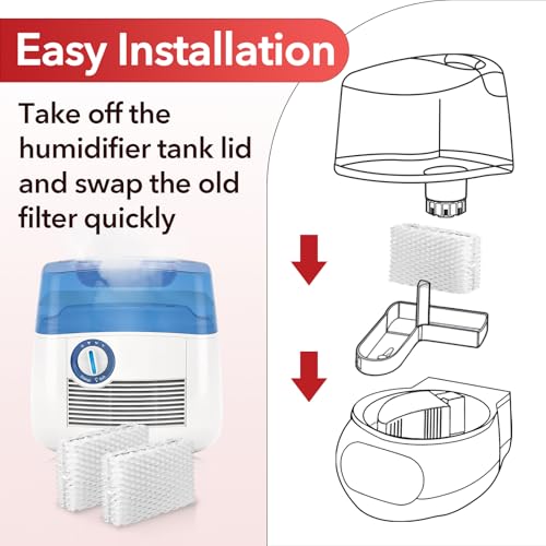 12 Pcs WF813 Cool Mist Humidifiers Filters Compatible with Equate