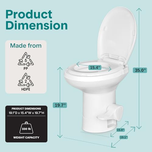 RV Toilet Small Camp Toilet with Foot Pedal and a Hand Sprayer