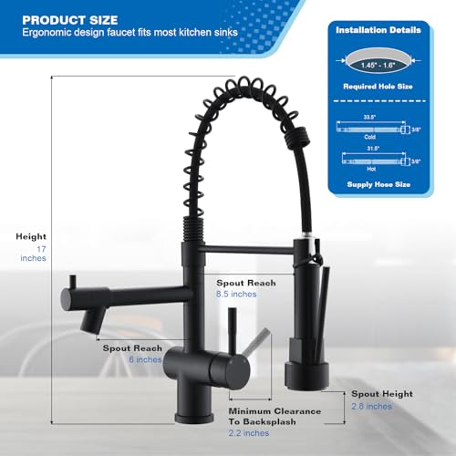 Commercial Kitchen Faucet with Pull Down Sprayer