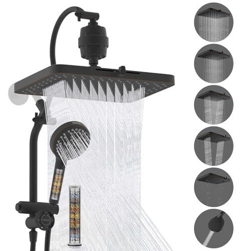 5 spray Dual Filtered Rainfall Shower Head with 10 Spray Handheld