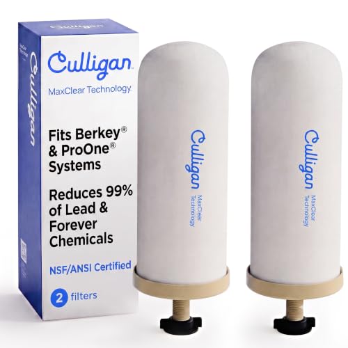 MaxClear 7” Gravity Water Filter Replacement Compatible with ProOne & Berkey Water Filter Systems (2 Count)