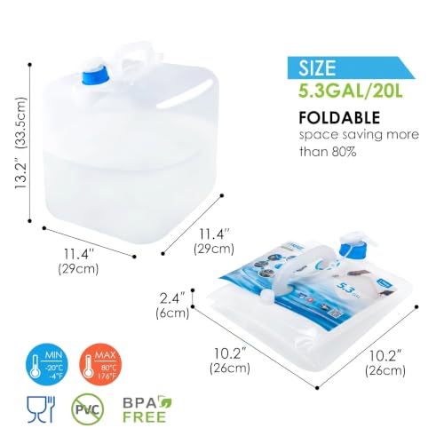 BPA Free Collapsible Water Container with Spigot (2 Count)
