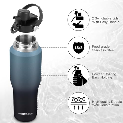 40oz Insulated Water Bottle Keep Cold 24h&Hot 12h