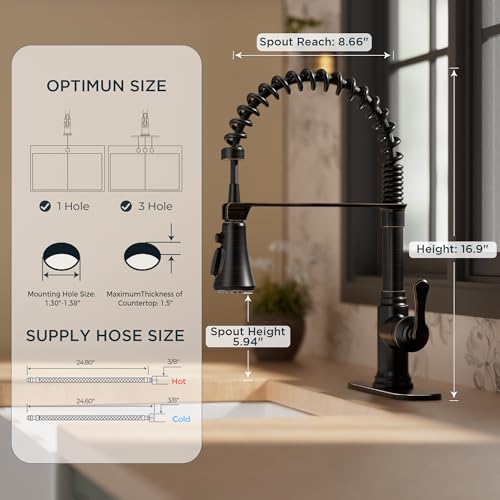 Rustic Kitchen Faucet with Pull Down Sprayer