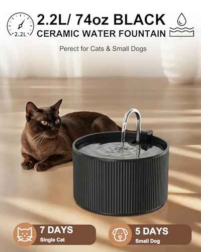 Ceramic Cat Water Fountain 2.2L