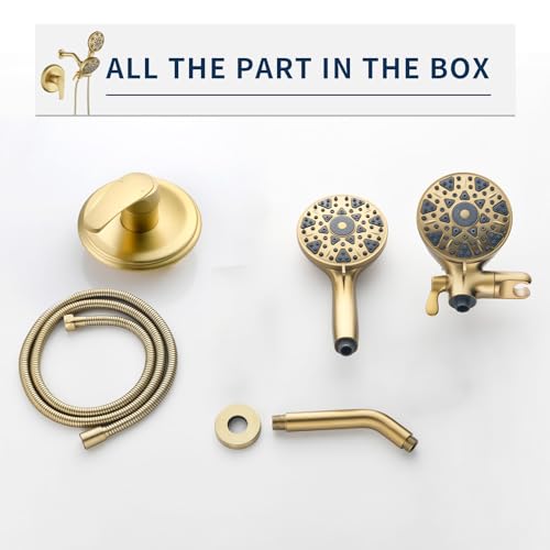 Shower Faucet Set Complete Shower Kit Dual Shower Head and Handheld 2 in 1 Combo Set Shower System Shower Trim Kit Combo Set Shower Fixtures