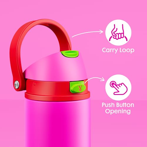 2 Pack 18 oz Kids Insulated Water Bottle for Girls Travel (2 Count)