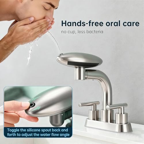 Brushed Nickel Bathroom Sink Faucet