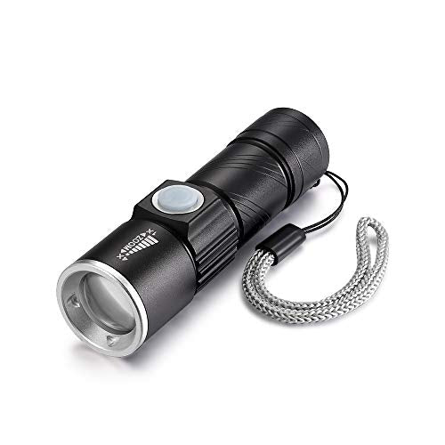 UV 395nm USB Rechargeable Flashlight Ultraviolet led Light Blacklight Portable 400nm Mini Detector for Dog Urine Pet Stains (2 Count)