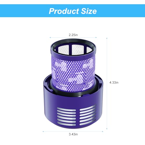 Vacuum Filter Replacement Parts Compatible with Dyson Cyclone V10 Series (4 Count)