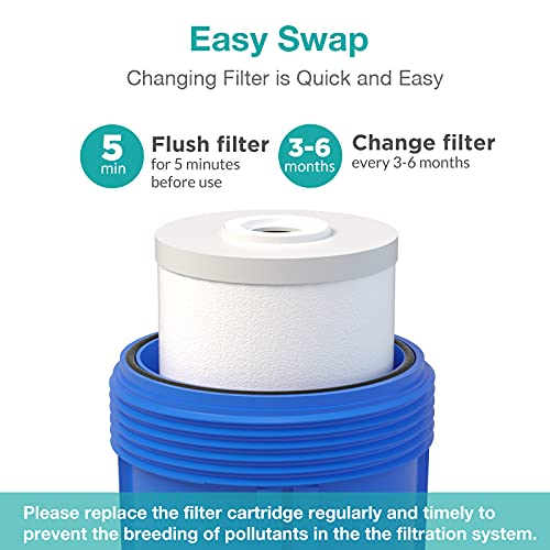 5 Micron 10" x 4.5" PGC Sediment Carbon Whole House Water Filter Cartridge (2 Count)