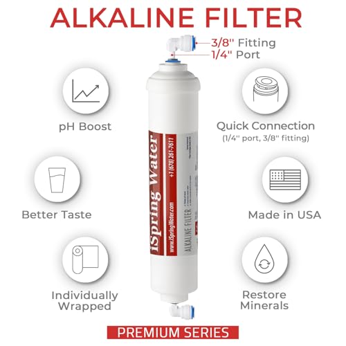 FA15US 10 inch Inline Alkaline Replacement Water Filter Cartridge for PH100 Reverse Osmosis System