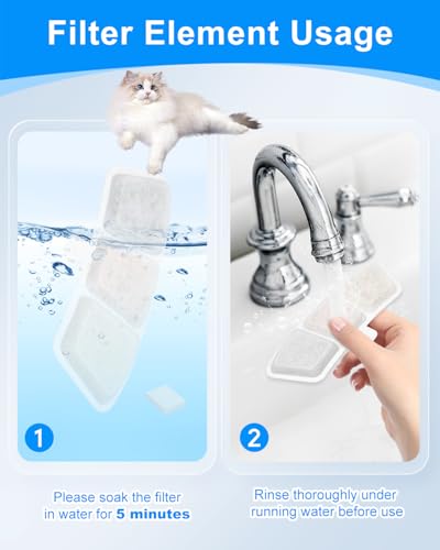 Pet Water Fountain Filters Fit for oneisall PW03 & PW04 3.5L (24 Count)