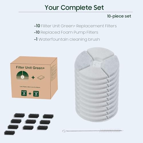 10 PCS Plastic Reduced Version Pet Cat Water Fountain Filters Fit For Solo 2 (10 Count)