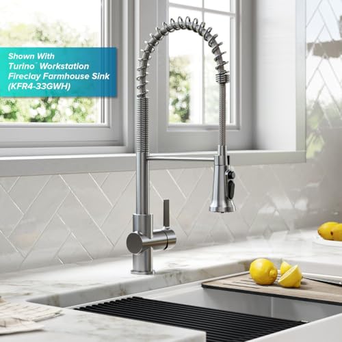 Britt 2-in-1 Commercial Style Pull-Down Single Handle Water Filter Kitchen Faucet for Reverse Osmosis or Water Filtration System in Spot Free Stainless Steel, KFF-1691SFS