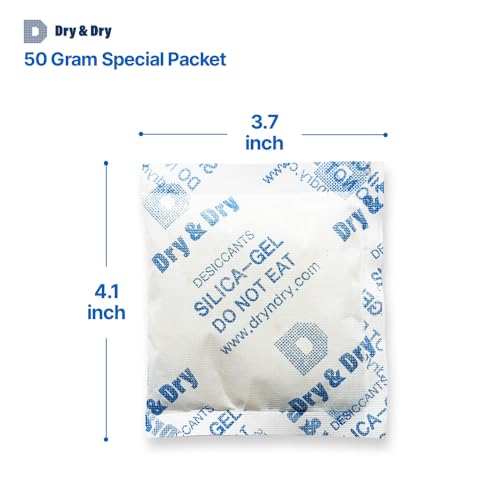 50 Gram [10 Packs] Orange Indicating Mixed Silica Gel Packets Siilca Gel Desiccant
