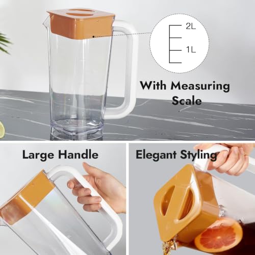 2 Pack Plastic Pitcher with Lid (2 Count)