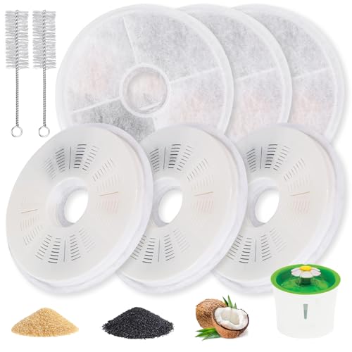 6+2 Pack Cat Water Fountain Replacement Filters for Catit 3L Flower Fountain (6 Count)