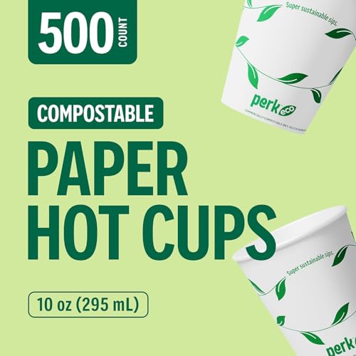 Eco Compostable Paper Hot Cups (500 Count)