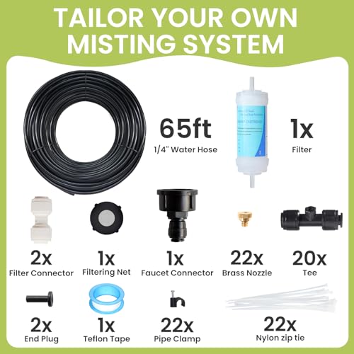 65FT Mister for Outside Patio Misting Cooling System
