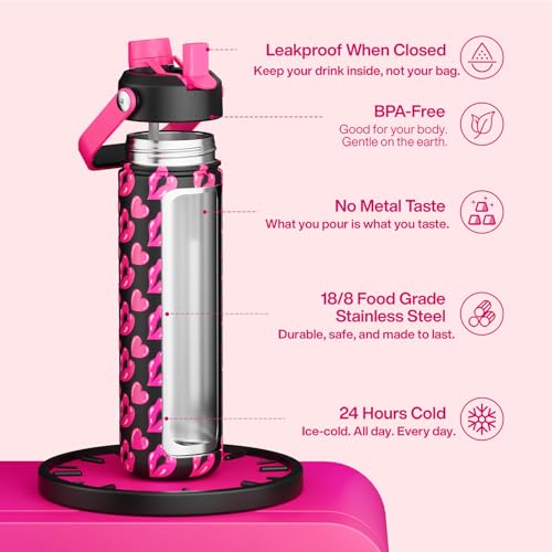 Insulated Water Bottle with Straw Stainless Steel Water Bottle