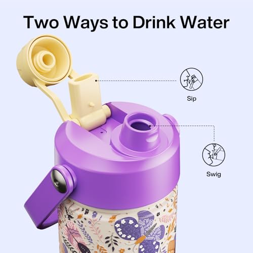 Insulated Water Bottle with Straw Stainless Steel Water Bottle