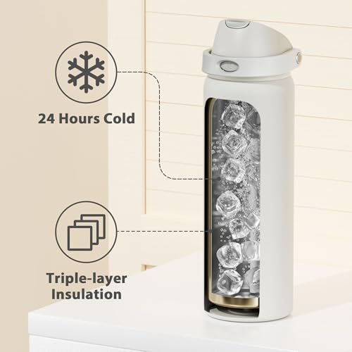 32 oz Insulated Water Bottle with Straw