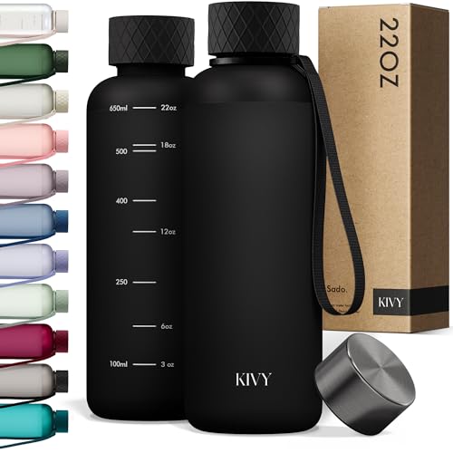 Slim Water Bottle 22oz [Lightweight & Shatterproof] Leak Proof Bottle for Women & Men