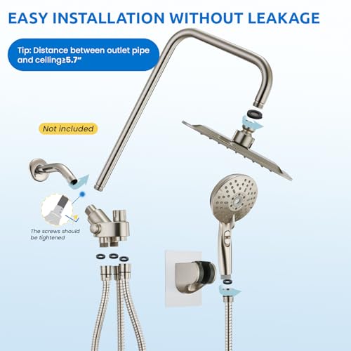 8" Dual Shower Head Combo