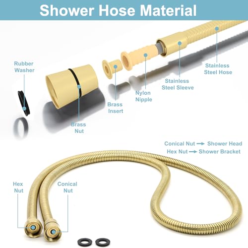 Vintage Handheld Shower Head with 59" Flexible Hose