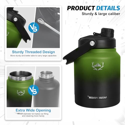 84 oz Insulated Water Bottle Jug with Carrier Bag