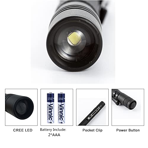 UV Flashlight 395nm Zoomable Black Light 2AAA Battery