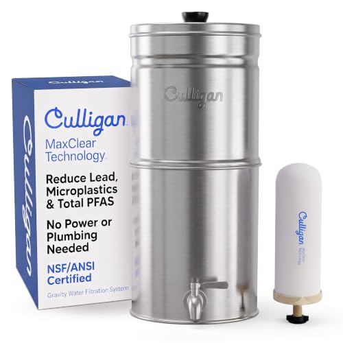 MaxClear 2.25 Gallon Gravity Water Filter System Removes Microplastics