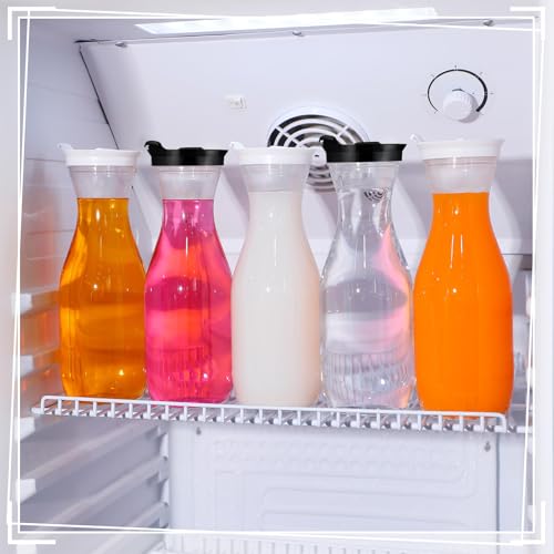6 Pcs Plastic Water Carafe with Lid 32 Oz Clear (6 Count)